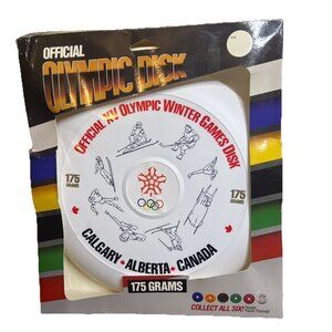 Vintage XV Official Olympic Winter Games Collectible 1987 Frisbee Disk 175 White